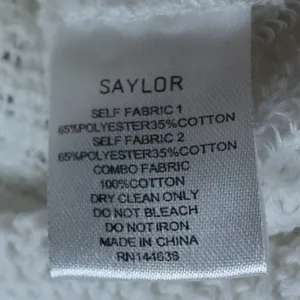 Saylor White Knit Boat Neck Sweater V-Panel Eyelet Fringe Detail Small thumbnail 8