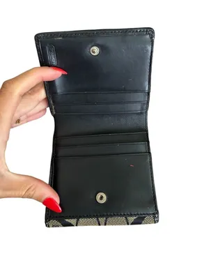 COACH Vintage Black Logo Snap Wallet Card Case thumbnail 3