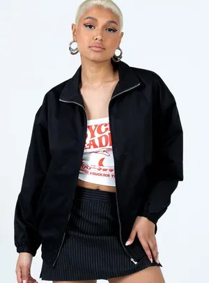 Princess Polly zakariah barn black jacket thumbnail 1
