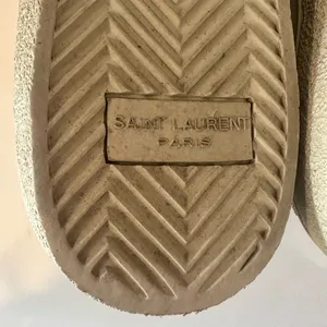 Saint Laurent Paris White Leather Glitter Diamond Patch Low Top Sneakers Size 36 thumbnail 11