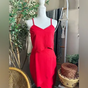 Elliatt x Revolve Red Cutout Asymmetrical Mini Dress Size S Valentine’s thumbnail 3
