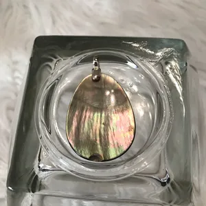 Vintage Mother of Pearl slice pendant with 925 sterling silver pendant bail Flaw thumbnail 7