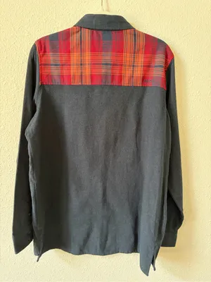Ascend Flannel Patchwork Button Up Shirt Size Medium Western Outdoors Unisex Blue thumbnail 2
