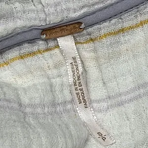FREE PEOPLE-Rolling Clouds 100% Cotton Hoodie Pocketed White Stripe Blouse-Small thumbnail 9