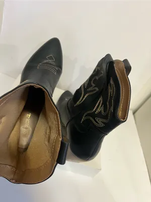Soda Black Pointed Western Ankle Boots thumbnail 8