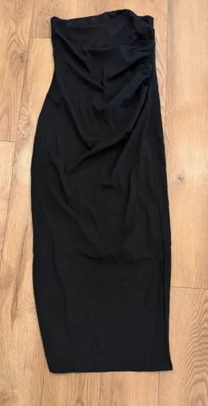 PRETTYGARDEN NEW Black Strapless Midi Dress M thumbnail 1
