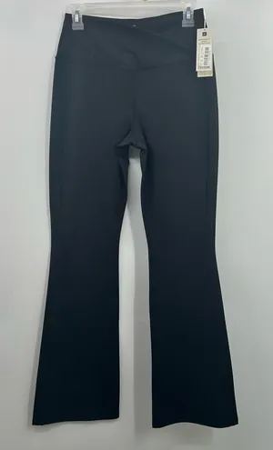 NIC+ZOE Active TLC Flare Leggings M Black Crossover Foldover Waist NWT thumbnail 1