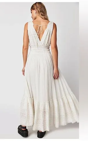 Free People One Alessia Maxi Dress Lace white size medium thumbnail 3