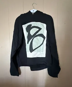 Zara Black Graphic Print Hoodie Sweatshirt Size S thumbnail 1
