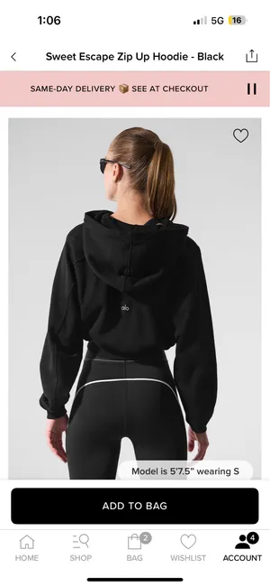 Alo Sweet Escape Yoga Zip-Up Hoodie thumbnail 3