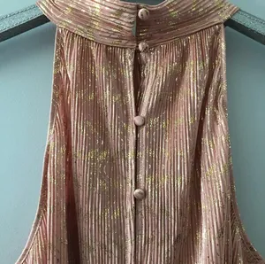 Anthropologie Vickie Halter Top Peach and Metallic Gold NEW thumbnail 8