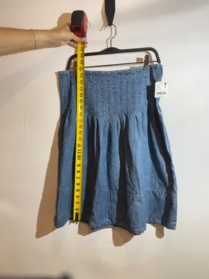 NWT Free People We The Free Peyton Pintuck Denim Midi Skirt Size 6 thumbnail 6