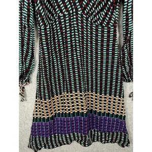 Maeve Size 4 Dress Long‎ Sleeve Geometric Faux Wrap Colorful Womens A-Line thumbnail 11