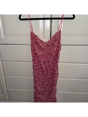 For Love & Lemons Pink Lusk Floral Burnout Velvet Ruched Cutout Mini Dress thumbnail 2