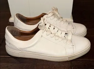 Frye White Leather Low-Top Sneakers thumbnail 1