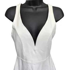 Lulus Forever Crush‎ White Strappy Skater Dress Sz S White Sexy Feminine thumbnail 2