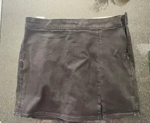 American Eagle Black Denim Stretch Skort thumbnail 1