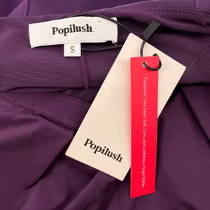 Popilush NWT Built In Shapewear Faux Leather Midi Dress S Plum Purple Bodycon thumbnail 5