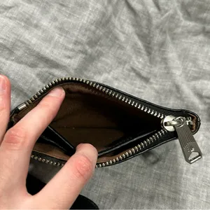 Lauren Ralph Lauren Black Leather Coin Purse Clutch Wristlet thumbnail 7