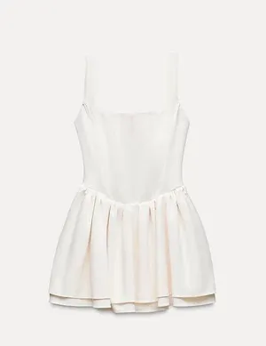 Zara dress mini corset inspired ruffled balloon bodycon summer cocktail wedding thumbnail 12