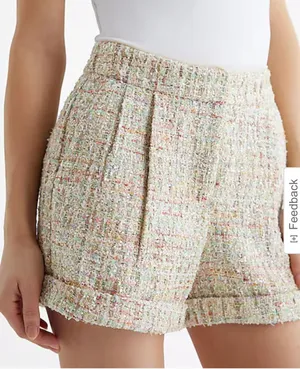 Express Sequin Tweed High Waisted Shorts thumbnail 3