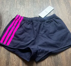 Sweat Shorts in Navy with Magenta Stripes thumbnail 1