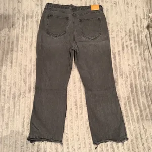 Avec Les Filles Distressed High Rise Straight‎ Leg Jeans Washed Black Size 31 thumbnail 7