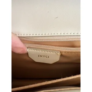 JW PEI Cream Lizard Embossed Leather‎ Flap Shoulder Crossbody Bag Gold Hardware thumbnail 9