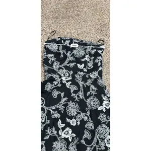 White House Black Market Strapless Floral Toile Midi Dress Black White Size 2 thumbnail 7
