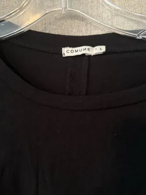 Comune | Black Oversized Short Sleeve Top | L Size L thumbnail 3