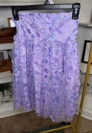 Beginning Boutique Lavender Sequin Appliqué Strapless Dress thumbnail 1