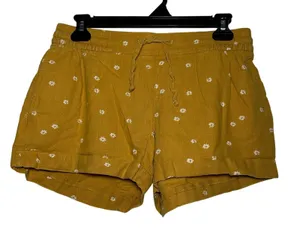Old Navy Women's Yellow Daisy Print Linen Blend Drawstring‎ Shorts Size S thumbnail 1