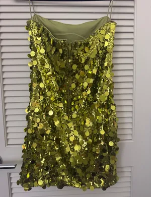 Windsor Party-Starter Sequin Strapless Bodycon Mini Dress Green thumbnail 4
