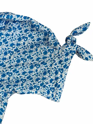 Hyacinth house Blue Floral Tie-Sleeve Dress - Tuckernuck thumbnail 4