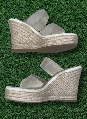 Wedge Platform Sandals White Size 9 thumbnail 1