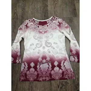 P. Michael Indiana University Hoosiers Blouse Top Shirt Bling Small 3/4 Sleeve S thumbnail 5