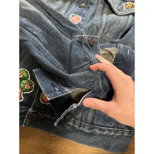 Gap Factory Store Women SZ Small Jean Denim‎ Jacket Animal Crossing Patches READ thumbnail 9