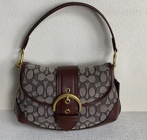 Coach Brown Soho Shoulder Bag Signature Jacquard thumbnail 12