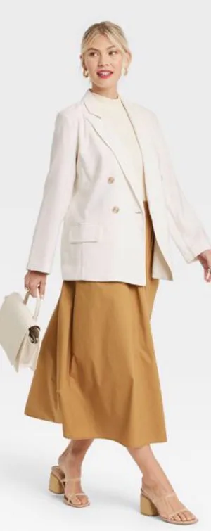 A New Day Women's Essential Blazer Cream White Medium thumbnail 2