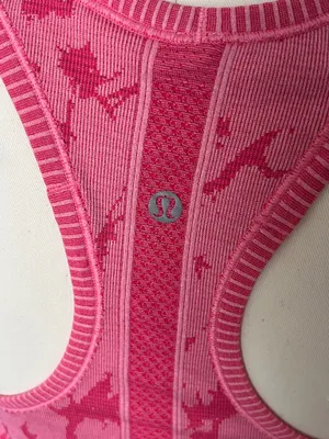 Lululemon Swiftly Tech Racerback Tank Heathered Bon Bon Sz 6 Pink Static Pattern thumbnail 7