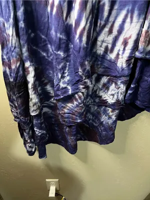 Dharma Trading Co Vintage Purple Tie Dye Tiered Asymmetrical Boho Midi Skirt thumbnail 4
