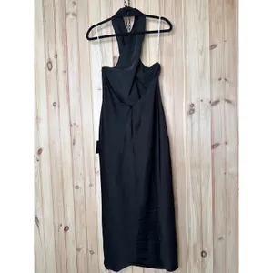 Lulus Beyond Classy Black Satin Halter Midi Dress Party Holiday Wedding Medium thumbnail 6