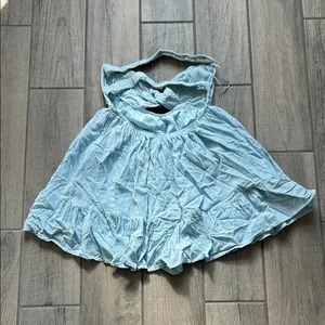 Light Blue Strapless Dress Size M thumbnail 4