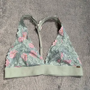 Victoria’s Secret pink lace bralette green pink floral small thumbnail 1