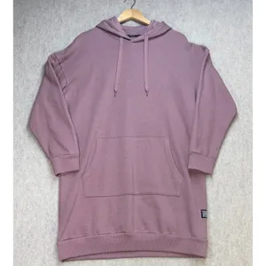 Admiral Womens Large‎ Longline Hoodie Sweatshirt Dress Mauve Purple Athleisure thumbnail 1