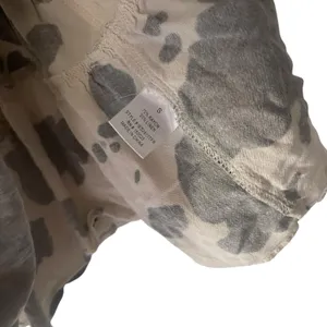 Mi Ami Women's Size Small Oversized Black White Cow Print Ruffle Western Blouse‎ thumbnail 6
