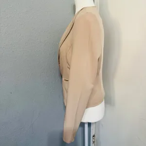 Haute Monde Womens Tan Open Front Blazer Jacket‎ Career Preppy Beige Medium thumbnail 6