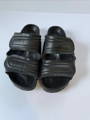 Birkenstock Black Men's Dual-Strap Slide Sandals thumbnail 4