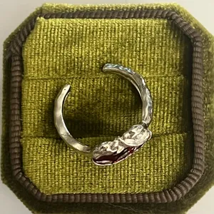 Gothic/Punk Red Heart Entangled Silver Branches Statement Open Ring Size 8 thumbnail 3