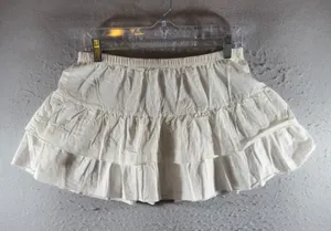 John Galt 1606 | NWT PacSun Tiered Ruffle Cotton Mini Skirt White Womens XS/S OS‎ thumbnail 1